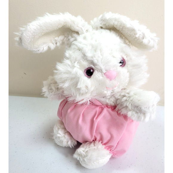 Unbranded Other - Pink Eye White Rabbit Bunny Floppy Ear Soft Cuddly Plush Stuffed Animal Toy 11"
